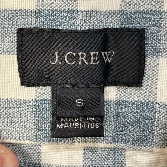 J Crew Slim Fit Casual Button  Down Plaid Shirt Men Size Small, White/Blue - Picture 4 of 6